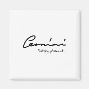 Gemini Quirky T-Shirt. Aufkleber Magnet