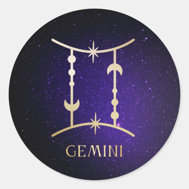 Gemini Runder Aufkleber (Vorderseite)