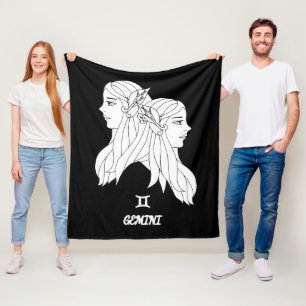 Gemini Silhouette Fleece Blanket