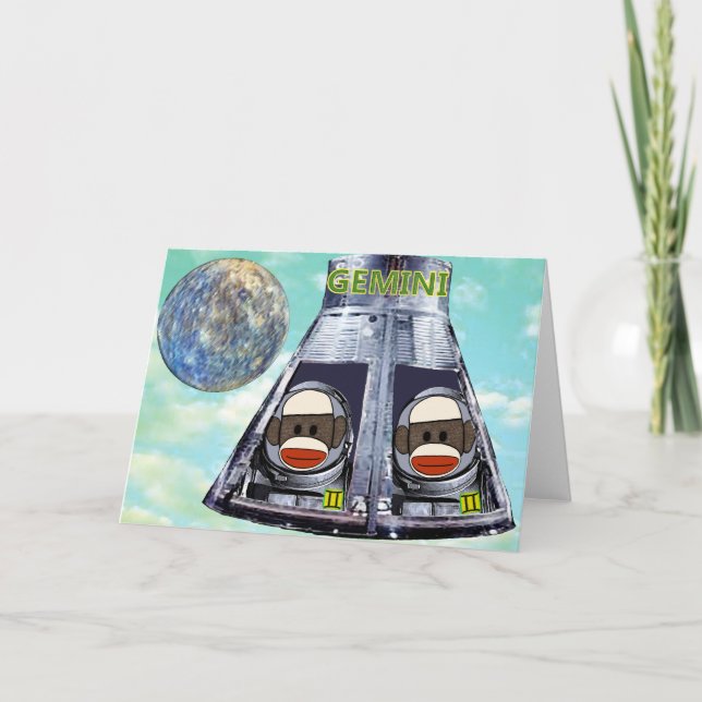 Gemini Sock Affen Karte (Vorderseite)