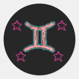 GEMINI Stars Runder Aufkleber