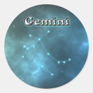 Gemini-Sternbild Runder Aufkleber