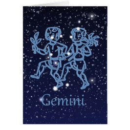 Gemini-Sternbild und Zodiaka-Zeichen mit Sternen