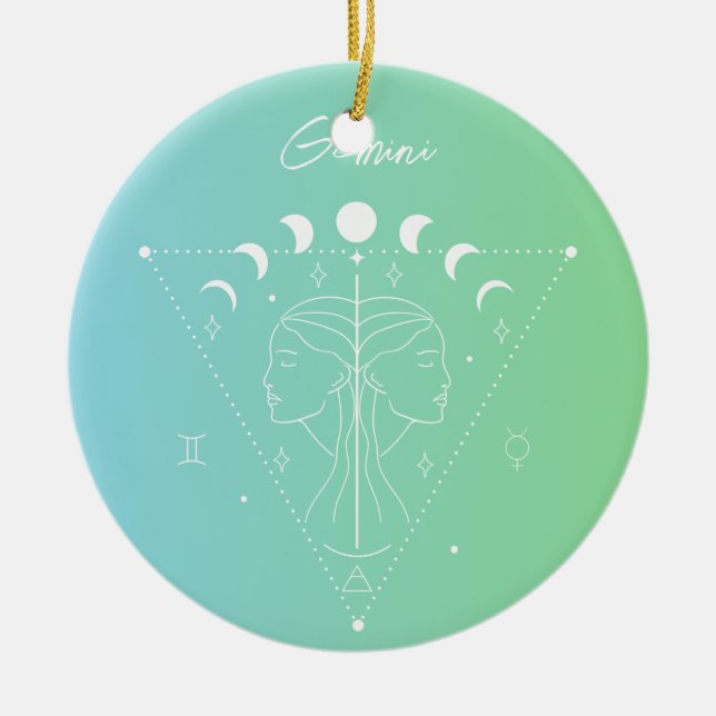 Gemini-Sternzeichen Keramik Ornament (Vorne)