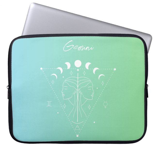 Gemini-Sternzeichen Laptopschutzhülle (Vorderseite)