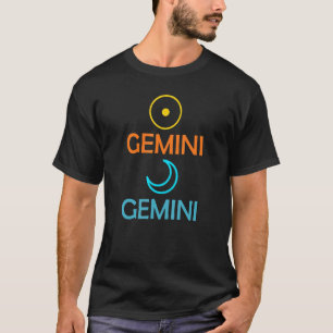 Gemini Sun Gemini Moon Astrologie Naturdiagramm T-Shirt