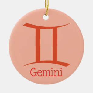 Gemini Sun Signage Zodiac Symbol Keramik Ornament