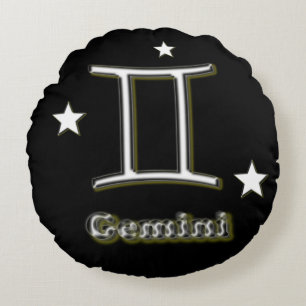 Gemini-Symbol Rundes Kissen