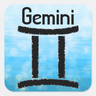 Gemini Symbol Zodiac Horoskop Zeichen Quadratischer Aufkleber