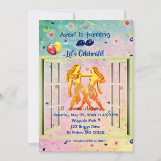 Gemini The Twins Geburtstag (21. Mai - 20. Juni) Einladung