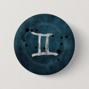 Gemini the Twins zodiac sign constellation stars Button
