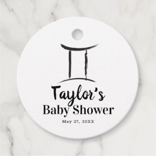 GEMINI Twins Astrologie Zodiac Sign Baby Dusche Geschenkanhänger
