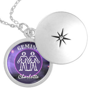 Gemini Twins Birth Sign Niedlich Zodiac Personalis Medaillon