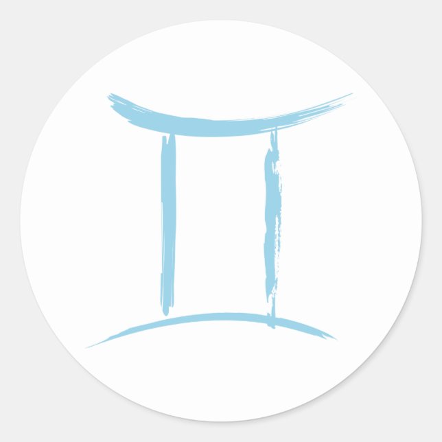 GEMINI Twins Duality Zodiac Sign Astrologie Blau Runder Aufkleber (Vorderseite)