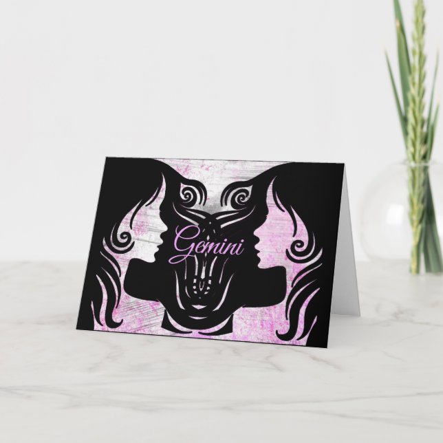 Gemini Twins Horoscope Happy Birthday Card Karte (Vorderseite)