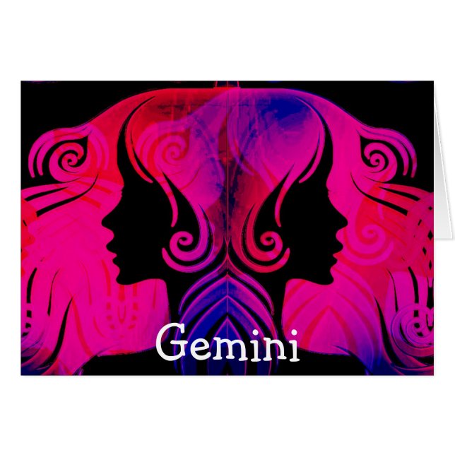 Gemini Twins Horoskop Zodiac Blank Card (Vorderseite (Horizontal))