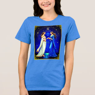 Gemini Twins unter einem Sternenhimmel Tri-Blend Shirt
