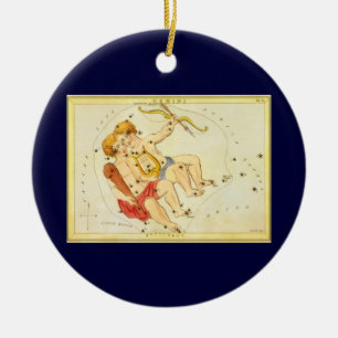 Gemini Twins Vintag Constellation Urania Mirror Keramik Ornament