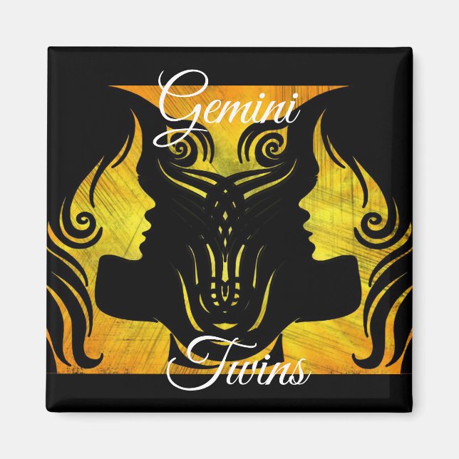 Gemini Twins Zodiac Horoscope - Zeichenmagnet Magnet (Vorne)