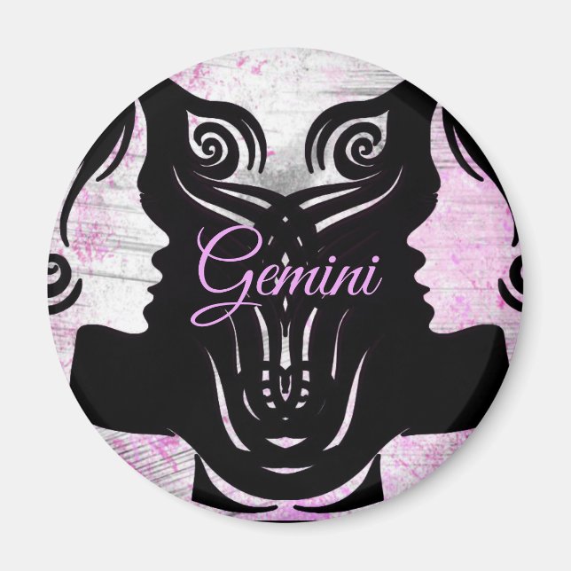Gemini Twins Zodiac Horoscope - Zeichenmagnet Magnet (Vorne)
