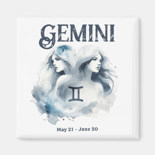 Gemini Twins Zodiac Sign Custom Geburtsdatum Magnet