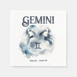 Gemini Twins Zodiac ThemenGeburtstagsparty Serviette