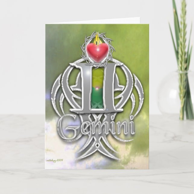 GEMINI valentines jour ou carte d'anniversaire (Devant)