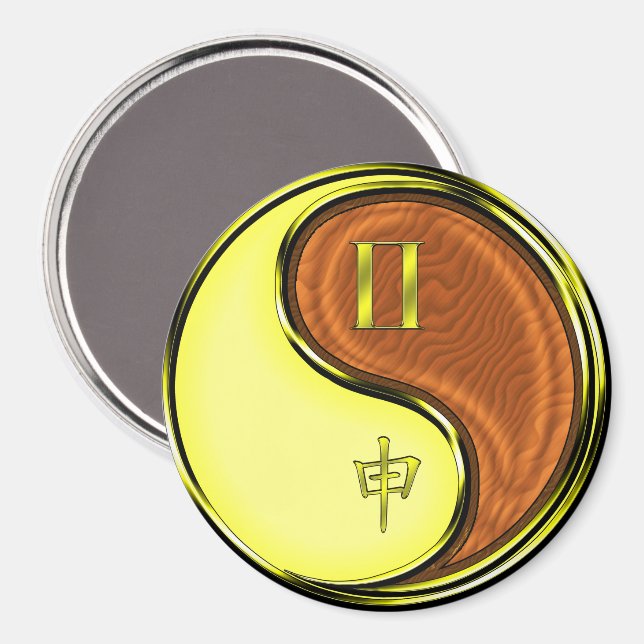 Gemini & Wood Monkey Magnet (Vorderseite/Rückseite)