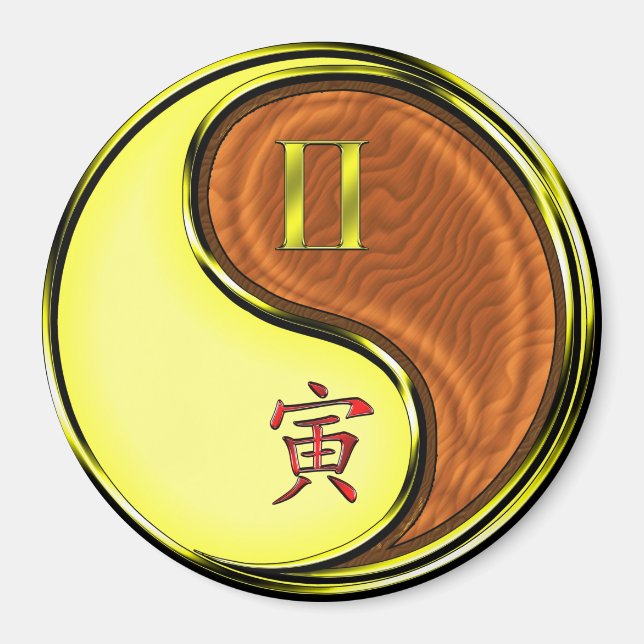 Gemini & Wood Tiger Magnet (Vorne)
