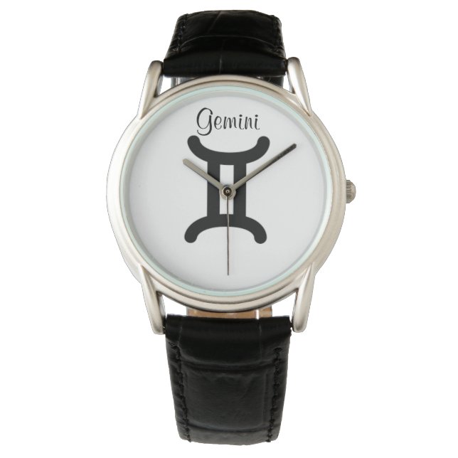 Gemini Zeichen der Zodiac Mens Uhren. Armbanduhr (Vorderseite)