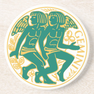 Gemini-Zeichen des Zodiaks auf Getränkeuntersetzer