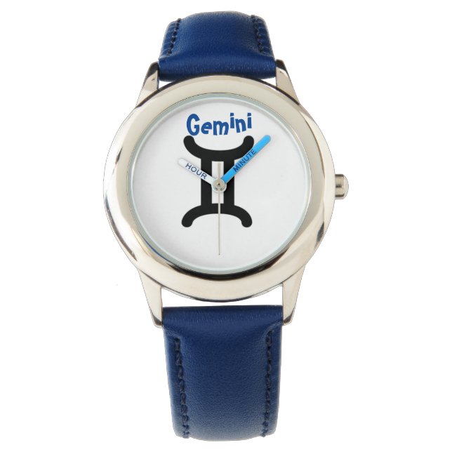 Gemini-Zeichen des Zodiaks. Kinder beobachten. Armbanduhr (Vorderseite)