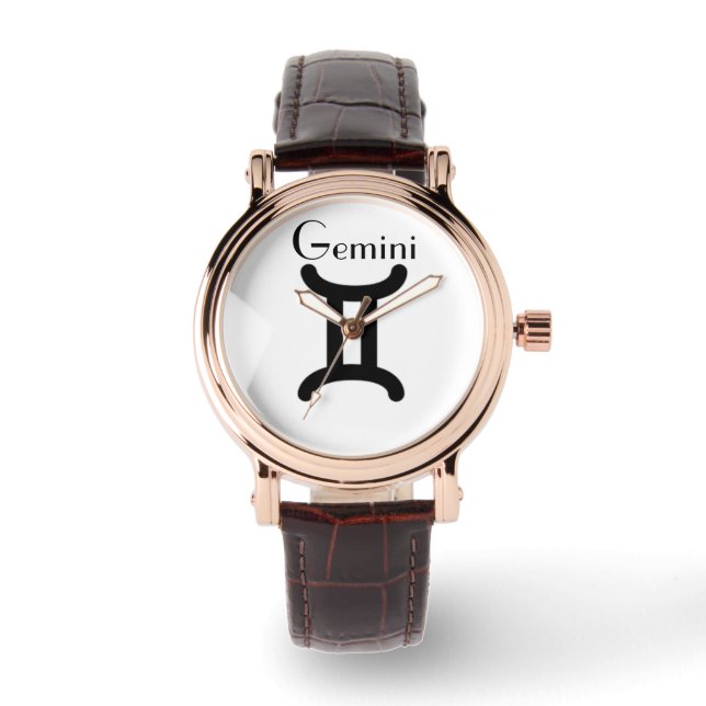 Gemini-Zeichen des Zodiaks. Ladys Watches. Armbanduhr (Vorderseite)