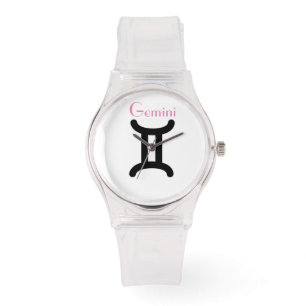 Gemini-Zeichen des Zodiaks. Ladys Watches. Armbanduhr