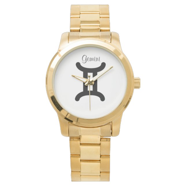 Gemini-Zeichen des Zodiaks. Ladys Watches. Armbanduhr (Vorderseite)