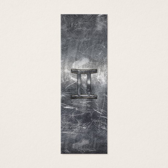 Gemini-Zeichen im gestressten Siver Steel-Stil (Vorderseite)