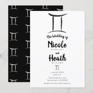 GEMINI Zodiac Astrologie Mai Juni Sommerhochzeit  Einladung