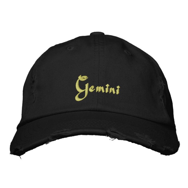 Gemini Zodiac bestickte Hülle / Hat Bestickte Kappe (Vorderseite)