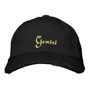Gemini Zodiac bestickte Hülle / Hat Kappe