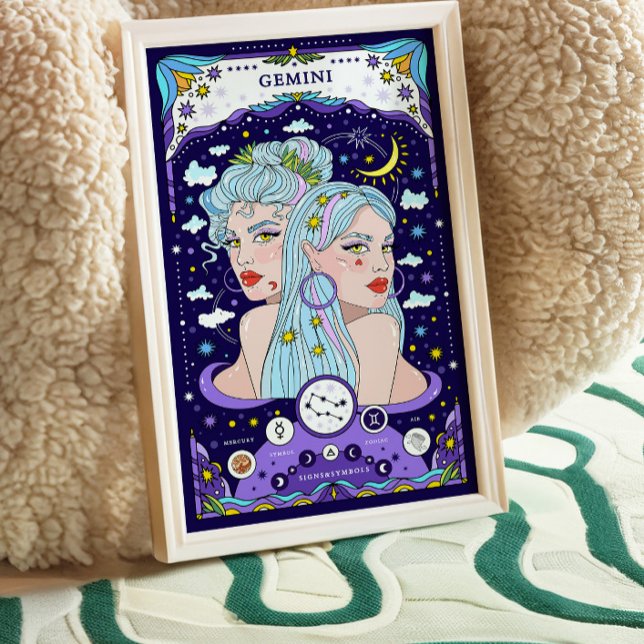 Gemini Zodiac Blue Poster - Versatile und Airy (Von Creator hochgeladen)