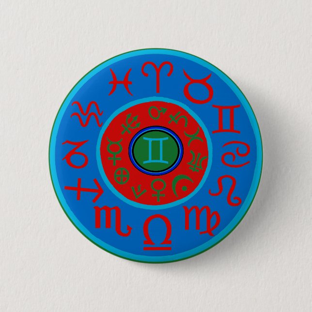 Gemini Zodiac Button (Vorderseite)
