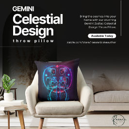 Gemini Zodiac Celestial Design Throw Kissen