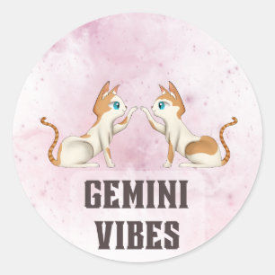 Gemini Zodiac Decal für Astrologie Liebhaber Runder Aufkleber