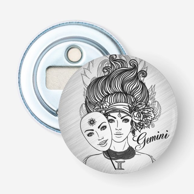 Gemini Zodiac Design Flaschenöffner (Vorderseite)