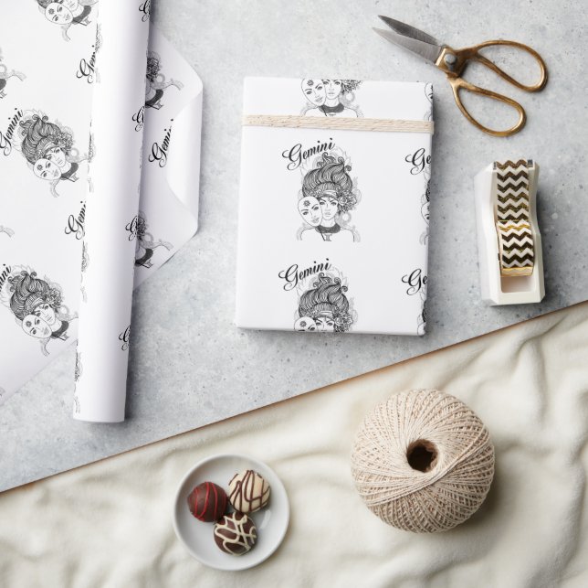 Gemini Zodiac Design Geschenkpapier (Kunsthandwerk)