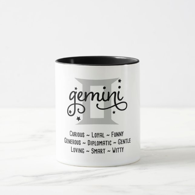 Gemini Zodiac Eigenschaften Tasse (Zentrum)