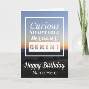 Gemini Zodiac Fun Charakteristika Geburtstag Karte