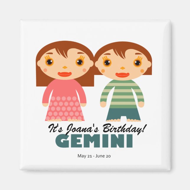 Gemini Zodiac für Kinder Magnet (Vorne)