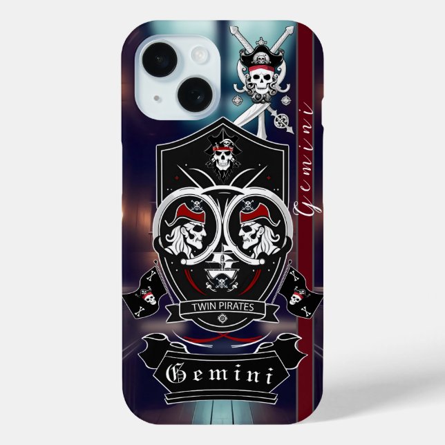 Gemini, zodiac, Geburt, Design, Classic, Pirate Case-Mate iPhone Hülle (Rückseite)