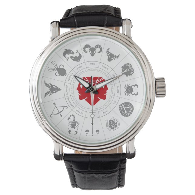 Gemini Zodiac Geburtstagsgeschenk Armbanduhr (Vorderseite)